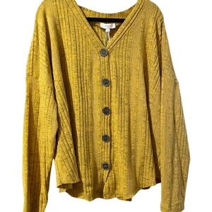 Umgee 2X Button Down Top Mustard
